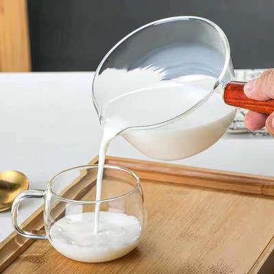UOTUO 450 мл Стеклянный молочник с ручкой из красного сандала
