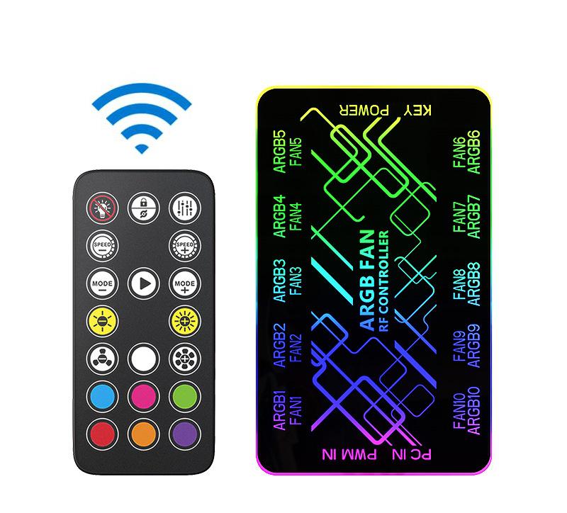 3-pin ARGB контроллер вентиляторов 5В с пультом ДУ и хабом синхронизации для корпусов ПК