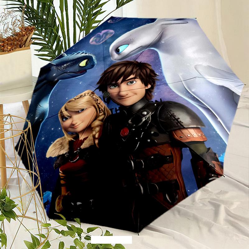 Toothless Umbrella with Automatic Open/Close & Self-8-Rib Heavy-Duty Umbrella, Compact Travel Umbrella Suitable for Outdoor