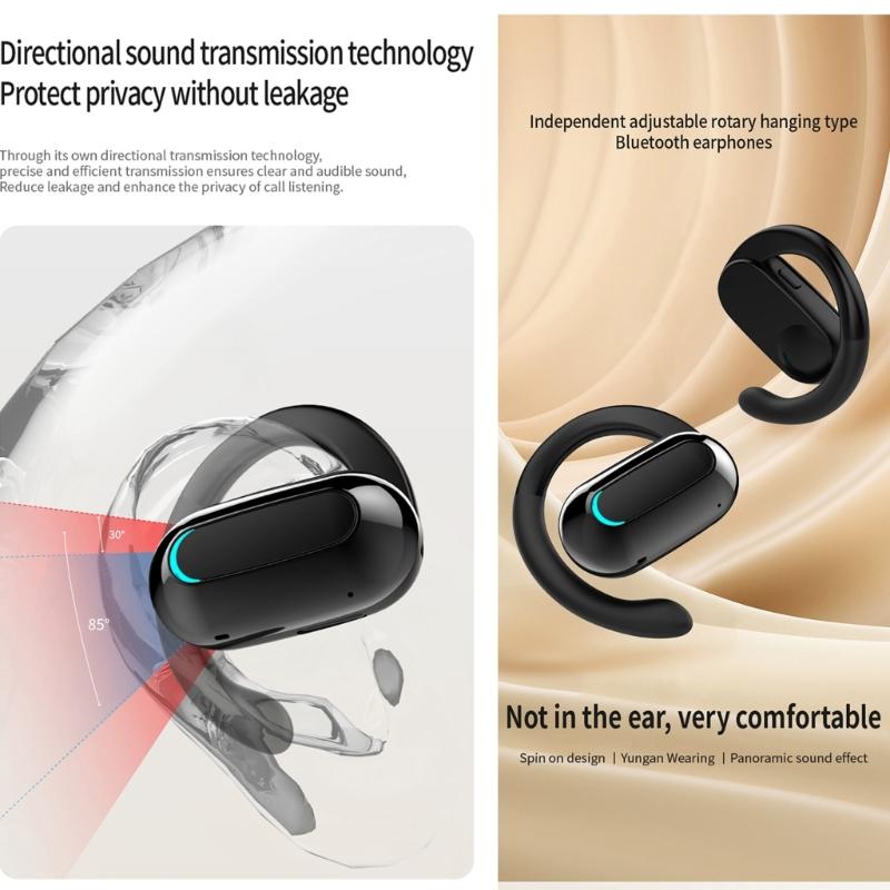 Наушники-вкладыши Bluetooth-совместимые 5.3 с высокой точностью, с заушным креплением, беспроводные наушники с дальностью 10 м, водонепроницаемые спортивные наушники
