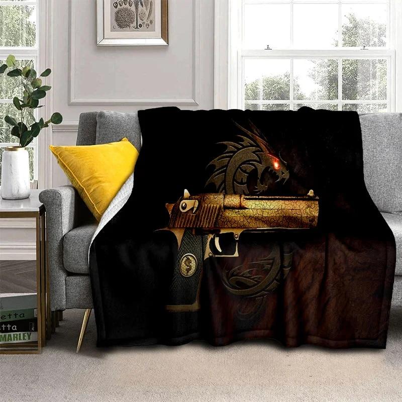 3D пистолет-нож USP, AK, M4, AWP, одеяло с патроном для винтовки, мягкое одеяло для дома, спальни, кровати, дивана, покрывало для пикника, детское одеяло
