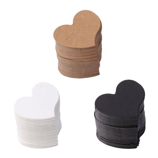 DIY Wave Edge Love Heart Gift Paper Label Price Hang Tags Wedding Party Cards