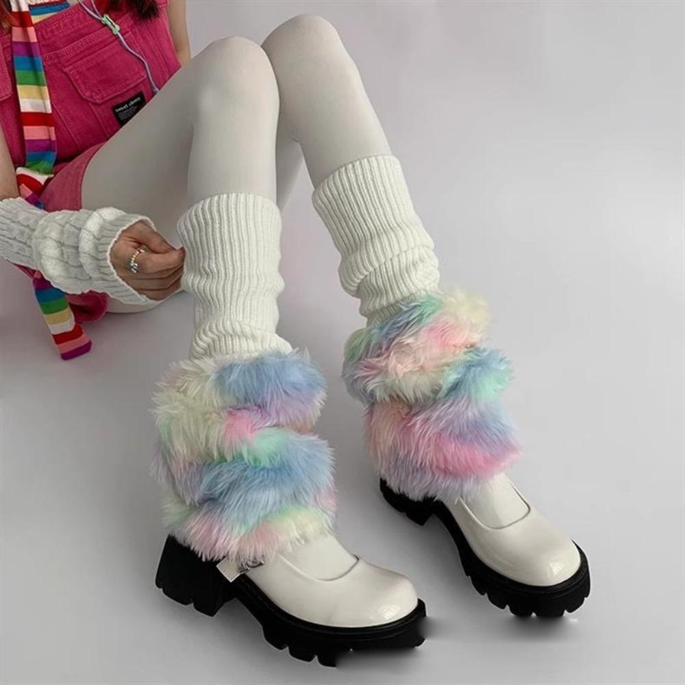 Warm Plush Fluffy Boots Cover Y2K Leggings Leg Warmer New Pile Socks  Gift