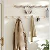 Creative Wave Iron Hook Row Hook No Punch Wooden Hanger INS Simple Multi-functional Porch Bathroom Coat Hook