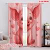 2 шт., 2D печать на плоскости Занавеска для окна Розовый Поросенок Любовь Прочный Полиэстер (без удилища) Подарки для декора гостиной и офиса