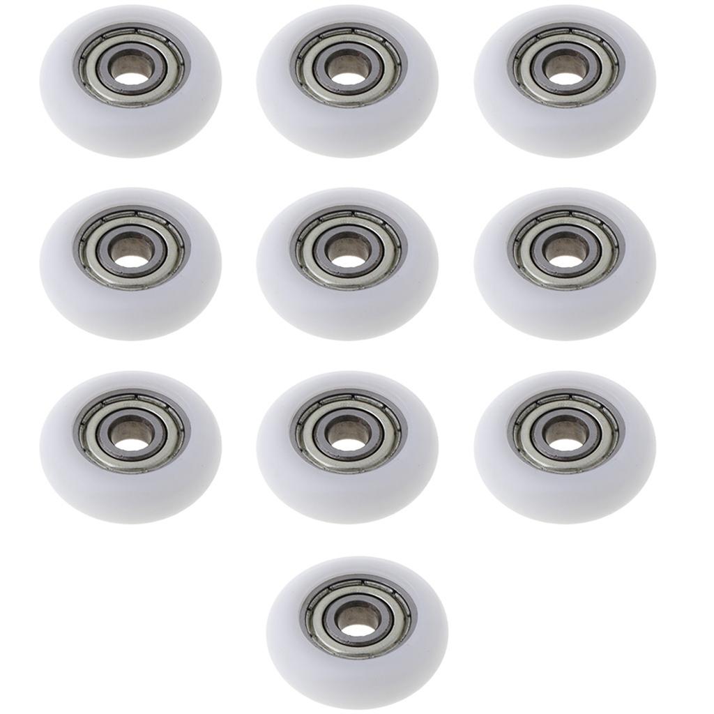 10 Pcs Nylon Plastic Pulley Circular Guide Bearing Pulley Sliding Conveyors Nylon Wheel Hardware for Shower Room