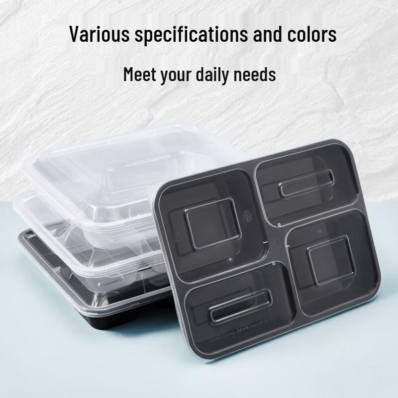 Disposable 3-Compartment Meal Prep Containers