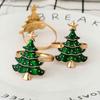 6Pcs Christmas Napkin Rings Xmas Tree Ornaments Christmas Home Kitchen Dinner Table Decoration New Year Party Supplies
