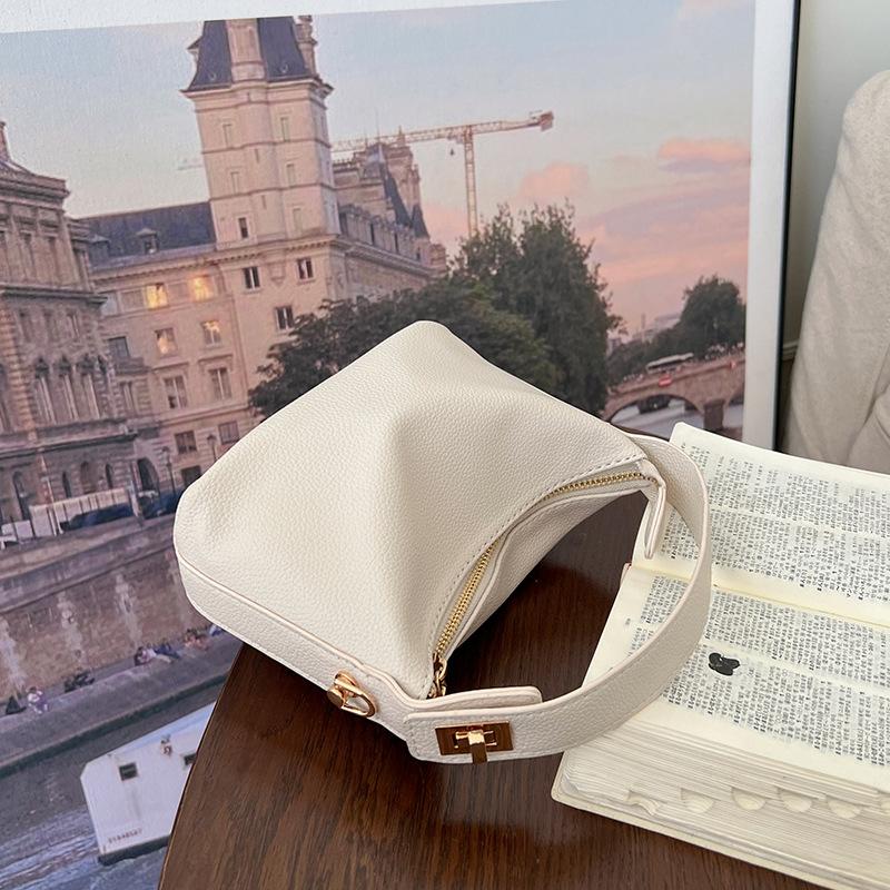 Сумка через плечо French Clouds Большая вместимость Модная женская сумка из чистого цвета Сумка-ланчбокс в стиле ретро из искусственной кожи Простая сумка для пельменей