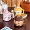 Ins Korean Cute Cute Pet Ceramic Mug with Lid Spoon Children's Coffee Breakfast Cup Couple Water Cup Souvenir