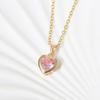 Heart Pendant Necklace for Women New Fashion Golden Stainless Steel Clavicle Chain Wedding Party Daily Wear Jewelry Accessories