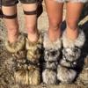 Fashion New Winter Furry Shoes Women Fur Snow Fluffy Warm Fur Wool Boots Plush Fashion Boots Ladies Casual Fur Boot