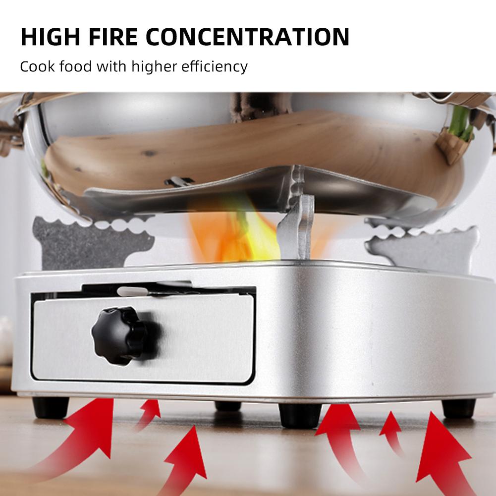 Mini Alcohol Stove Burner Stainless Steel Adjustable Firepower Windproof Drawer Style
