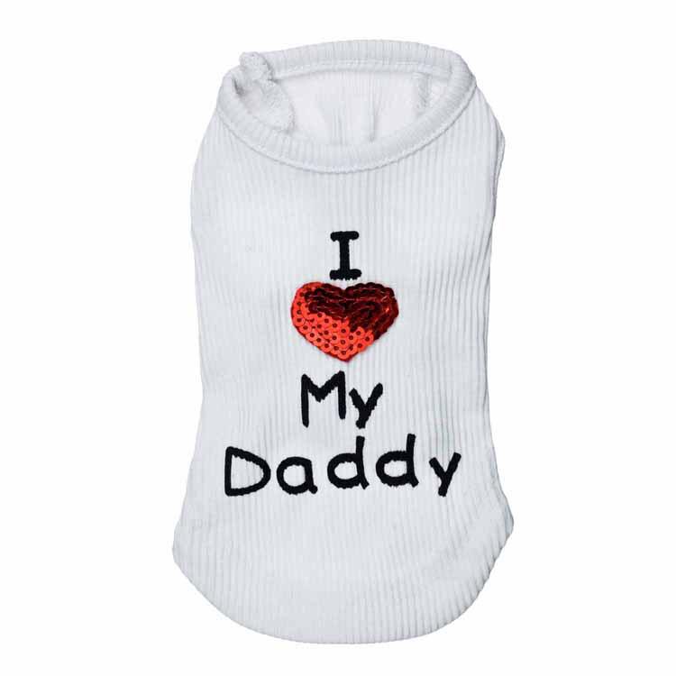 Pet Dog Clothes - Daddy & Mommy Ribbed Vests, 4 Styles for Spring, Summer, Autumn