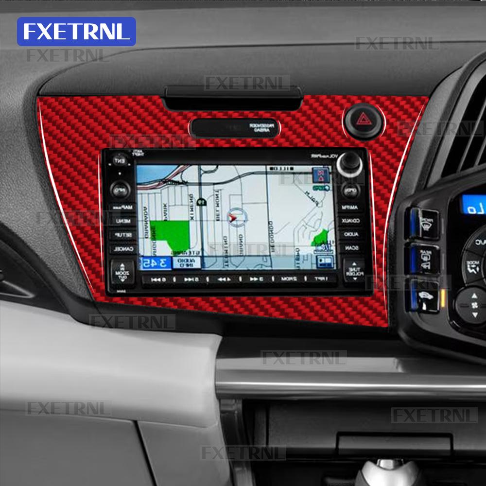 Real Soft Carbon Fiber Sticker For Honda CRZ CR-Z ZF1 2010 2011 2012 2013 2014 2015 2016 Car Central Control Screen Panel Trim