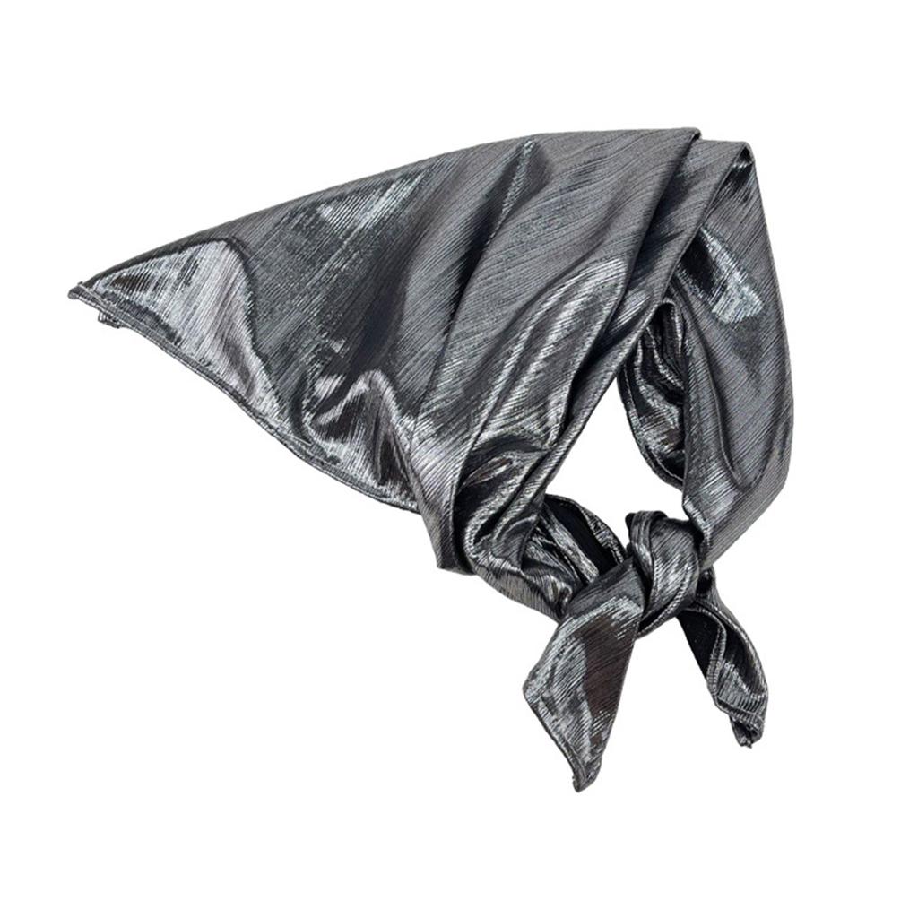 Hair Scarf Club Bandana Head Wrap Subculture Shimmering Silver Futurist for Adults Creative Subculture Headwear