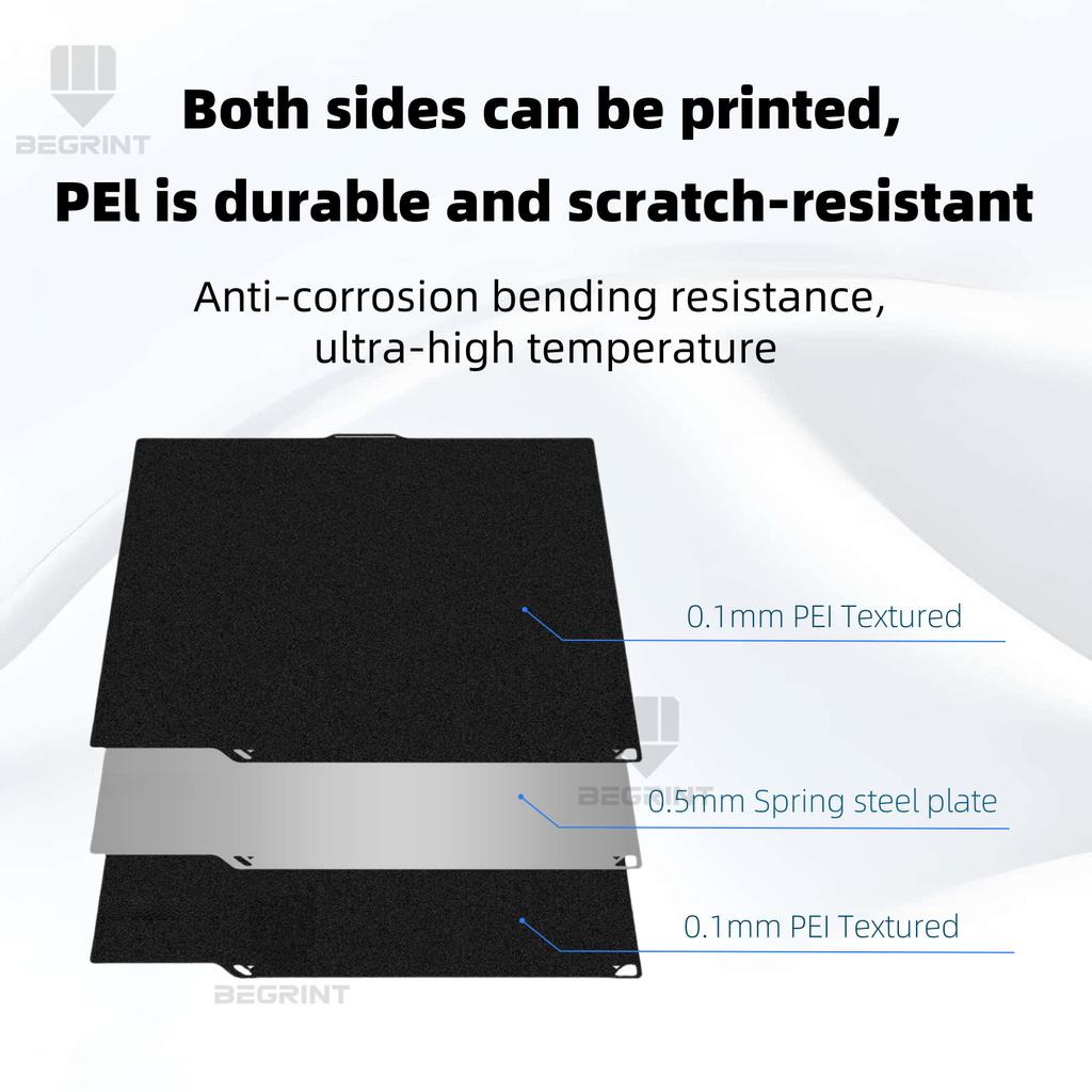 Build Plate For ELEGOO Centauri Carbon 260x271mm Double Sided PEI PEO PET PEY Heat Bed Spring Steel Sheet For Centauri Carbon