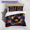 Lyon FC Printed 3PCS Bedding Set Breathable Duvet Cover with Pillowcases Decorative Bed Linen for Bedroom Home