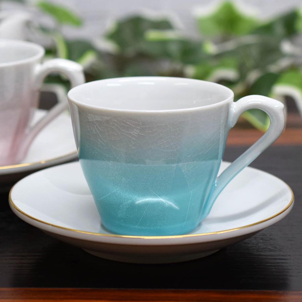 Набор парных кофейных чашек и блюдец Kutani, серебряный цвет, стильная керамическая посуда бренда