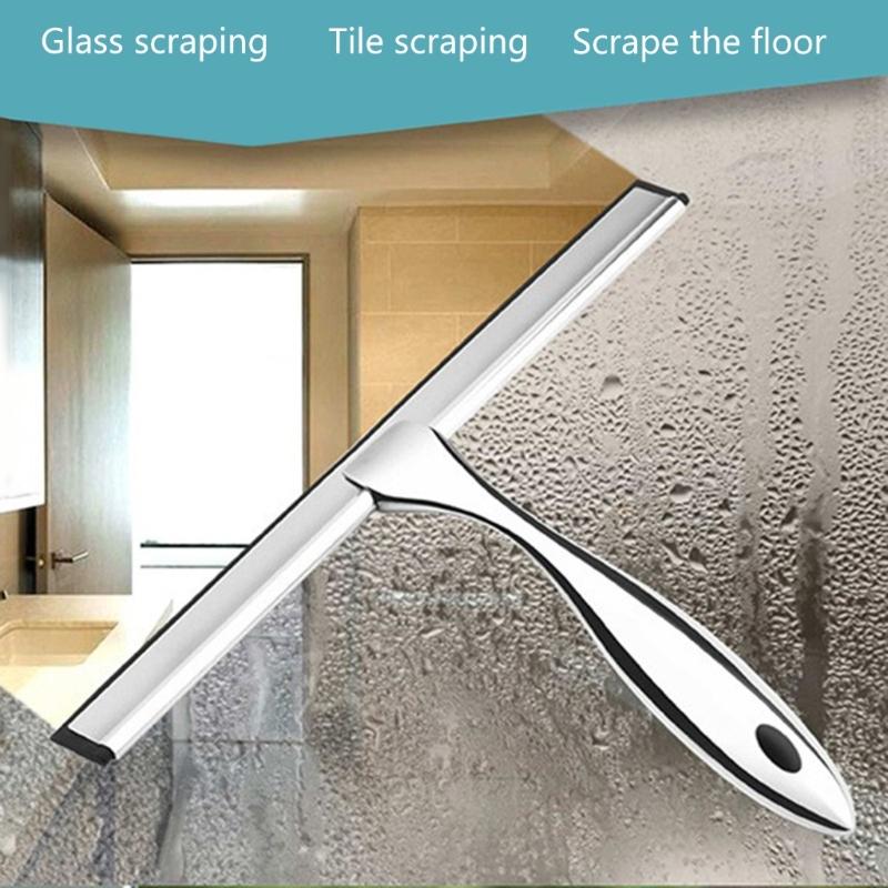 Stainless Shower Squeegee Cleaner Wiper Scraper Glass Cleaning Tools Water Blade for Cleaning Car Windows Shower Mirror