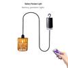 Rattan Battery-Powered LED Pendant Light Set with Remote