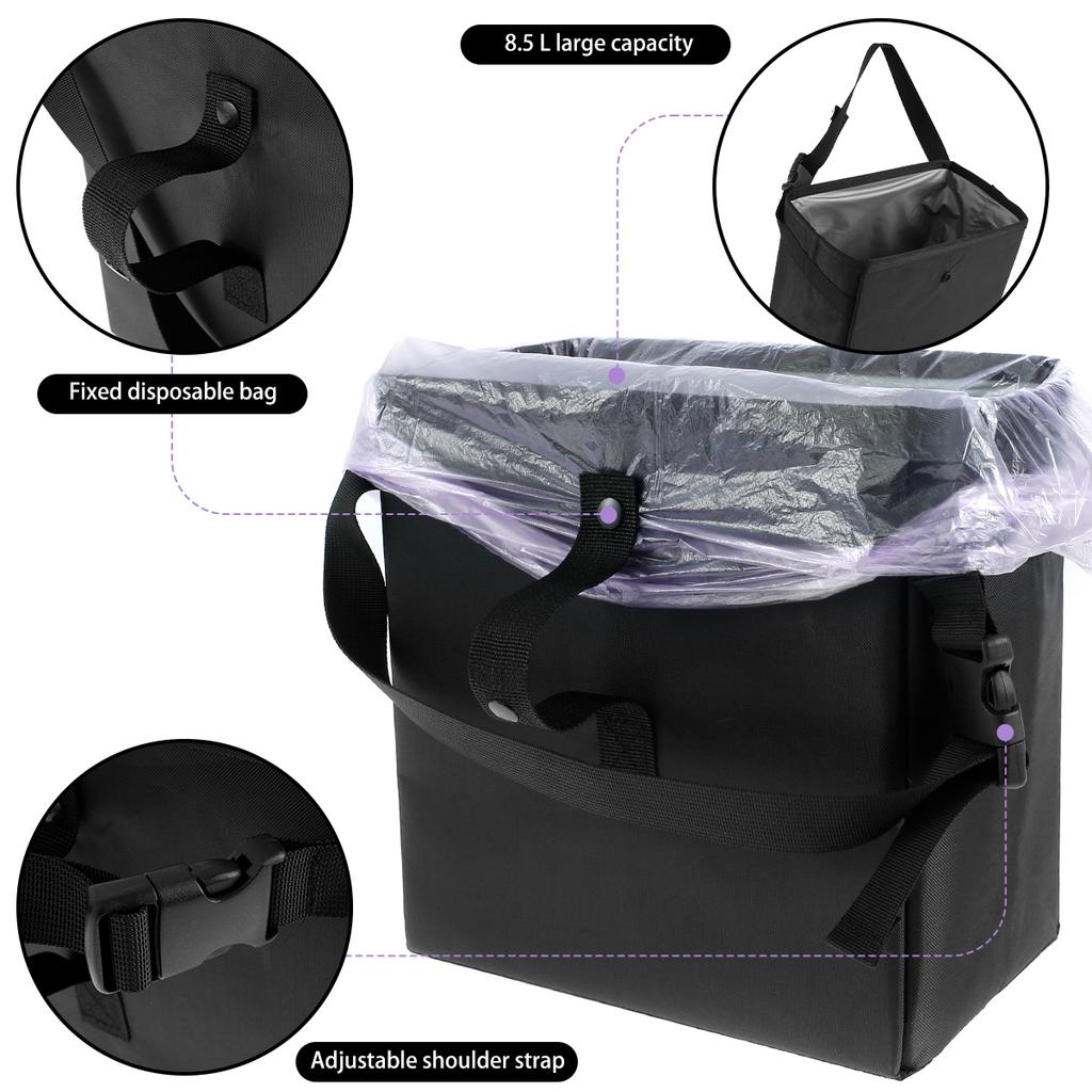 Автомобильный мусорный бак, мешок для мусора 8,5/6,58 л, большая емкость, водонепроницаемый, складной, автомобильный органайзер для мусора, портативный, подвесной, многофункциональный