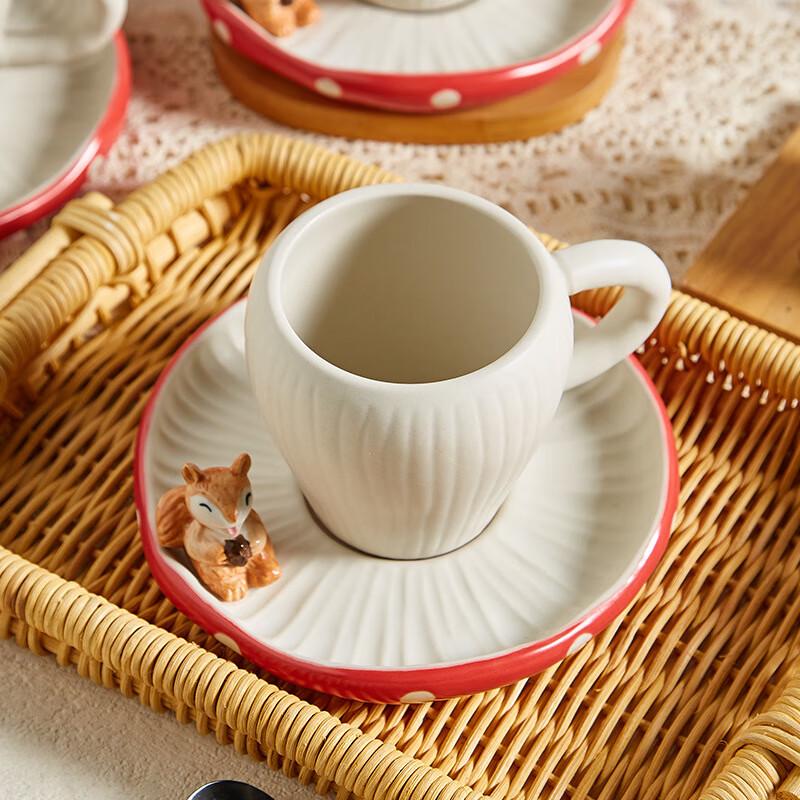 Набор керамических кофейных чашек De'ou Starlight с тиснением в виде белки