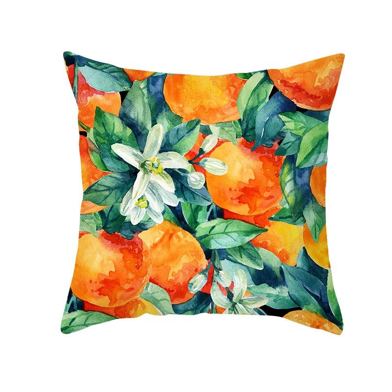 Summer Colourful Fruit Print Pillowcase Sofa Decorative Cushion Covers Plant Ststyle Pillowcases Decor Cushion Cover For Bedside