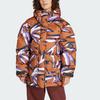 adidas Спортивная куртка средней длины с капюшоном из хлопка, женские куртки темно-коричневого цвета, белого цвета IN2822