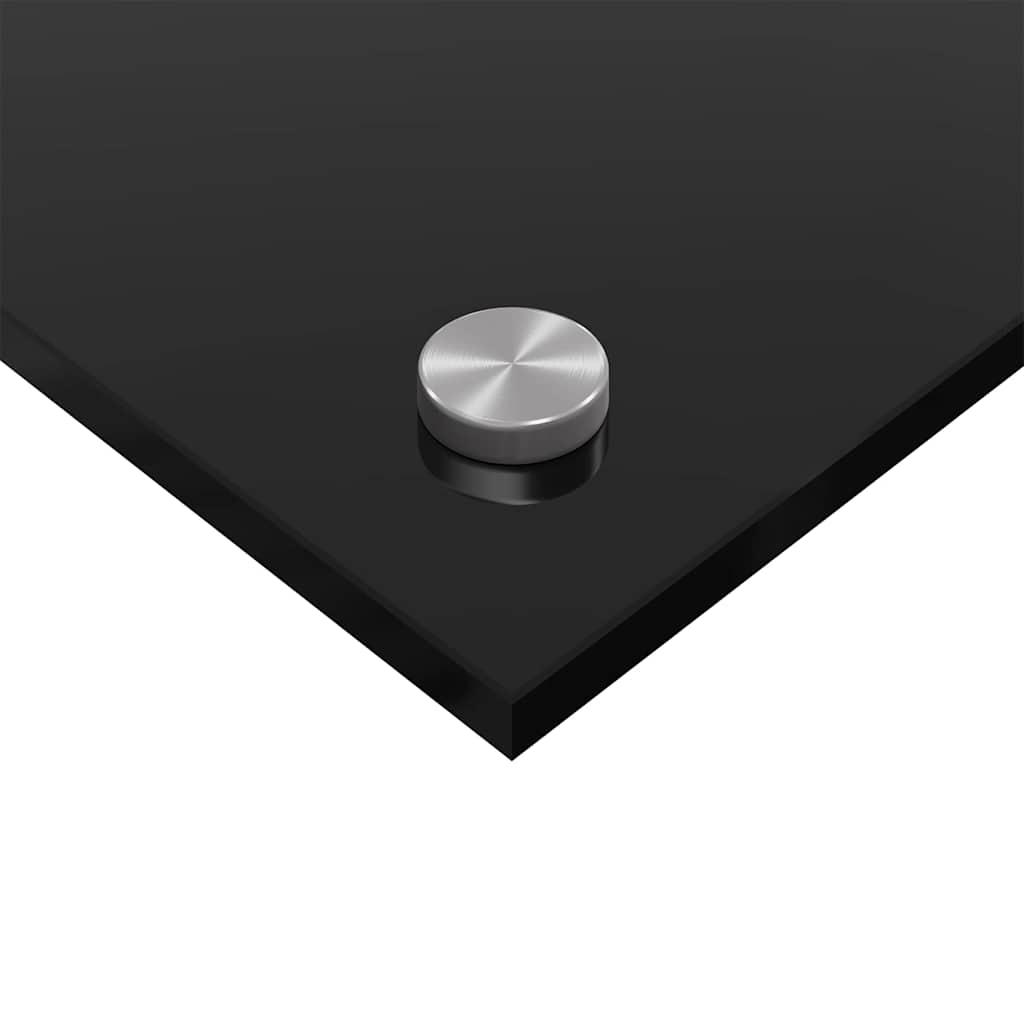 Kitchen Splashback 2 pcs Black 110 x 50 cm Tempered Glass
