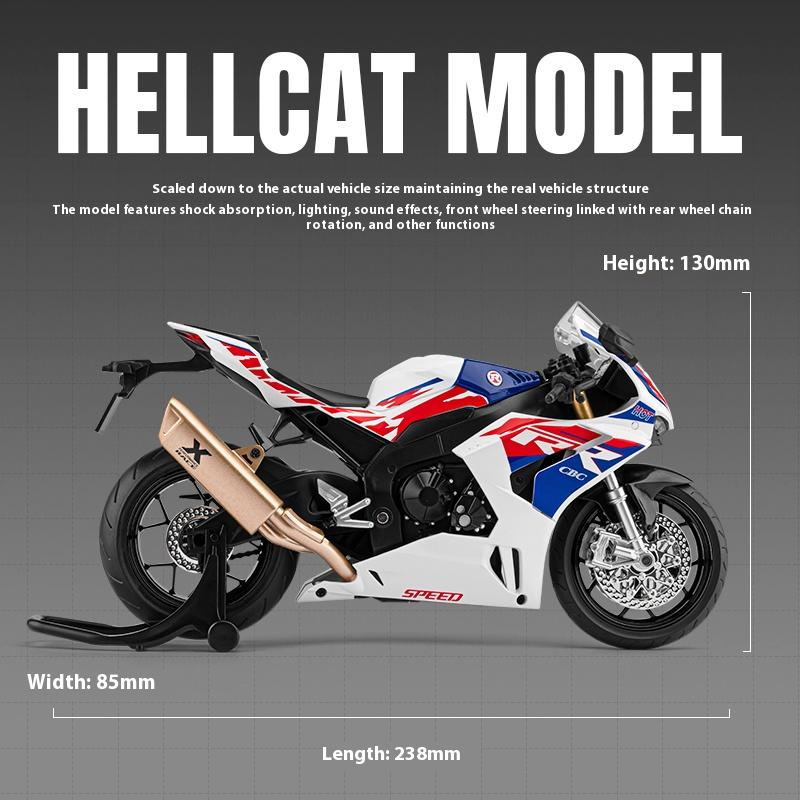 Модель мотоцикла Honda CBR1000 1/12 из сплава, Крутое освещение, Изысканные настольные украшения, Лучшая коллекция для любителей мотоциклов