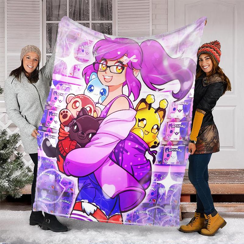 Aphmau Theme Printed Blanket - Perfect for Couch, Bed, Travel & Outdoor Use | Machine Washable, Cozy & Durable.