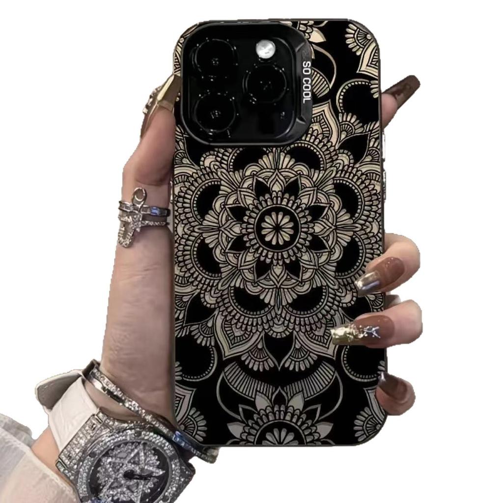Retro floral pattern totem suitable for Apple iPhone 16, iPhone 17, new 15, premium 14, 13, creative 12 cases