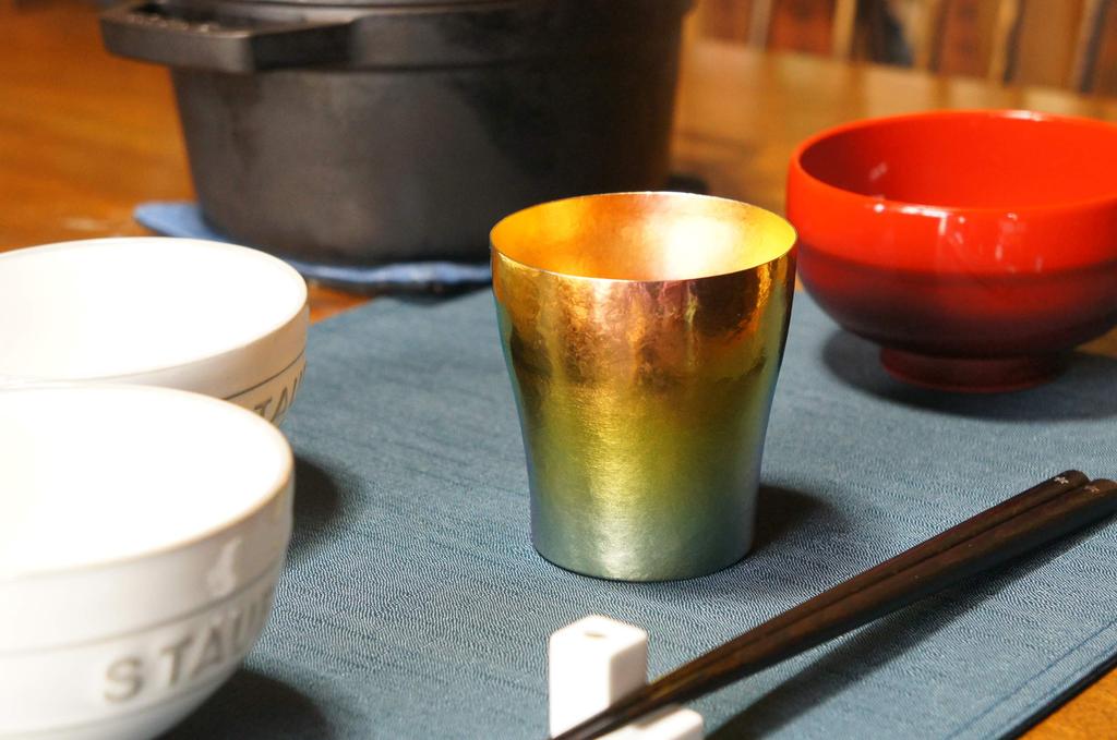 HORIE Gradation Titanium Double Tumbler Rei Hana Titanium 250cc Moon TSUKI Gold T15KM250G08 T15KM250G08