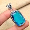 Marvelous Blue Topaz Gemstone Handmade 925 Sterling Silver Pendant For Women