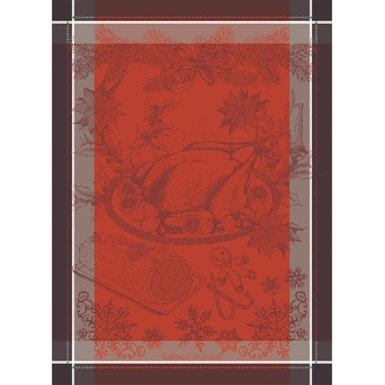 Garnier Thiebaut Calendrier 2026 Celebration French Kitchen Towel 22"x31", Cotton, Jacquard