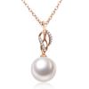 Женское ожерелье Zhenrong с жемчугом и цирконием, покрытое розовым золотом 18 карат