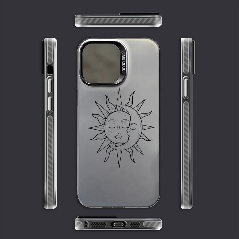 Новый рисунок солнца и луны, нарисованный от рукиДля серии iPhone 11 12 13 14 15 16 17 XS XR X 12 13 Plus Pro Max SE Противоударный прочный красивый великолепный