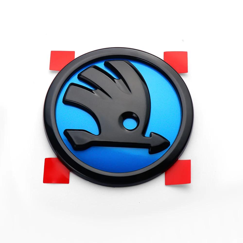 Car Sticker 2025 New 1pcs 8/9/10cm Car Emblem Badge Hood Front Rear Trunk Logo For Skoda Octavia Fabia Superb Kamiq Karoq Skoda