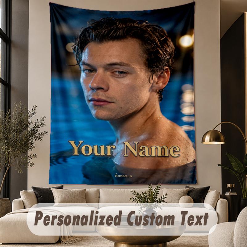 Custom Text Tapestry Harry Styles Print Wall Tapestry Indoor Living Room Wall Decor