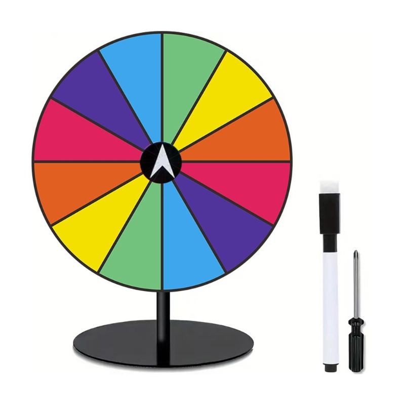 Heavy Type Rotating Prizes Wheel Game Reusable Colorful Game Wheel with Durability Metal Base For Kids Adults