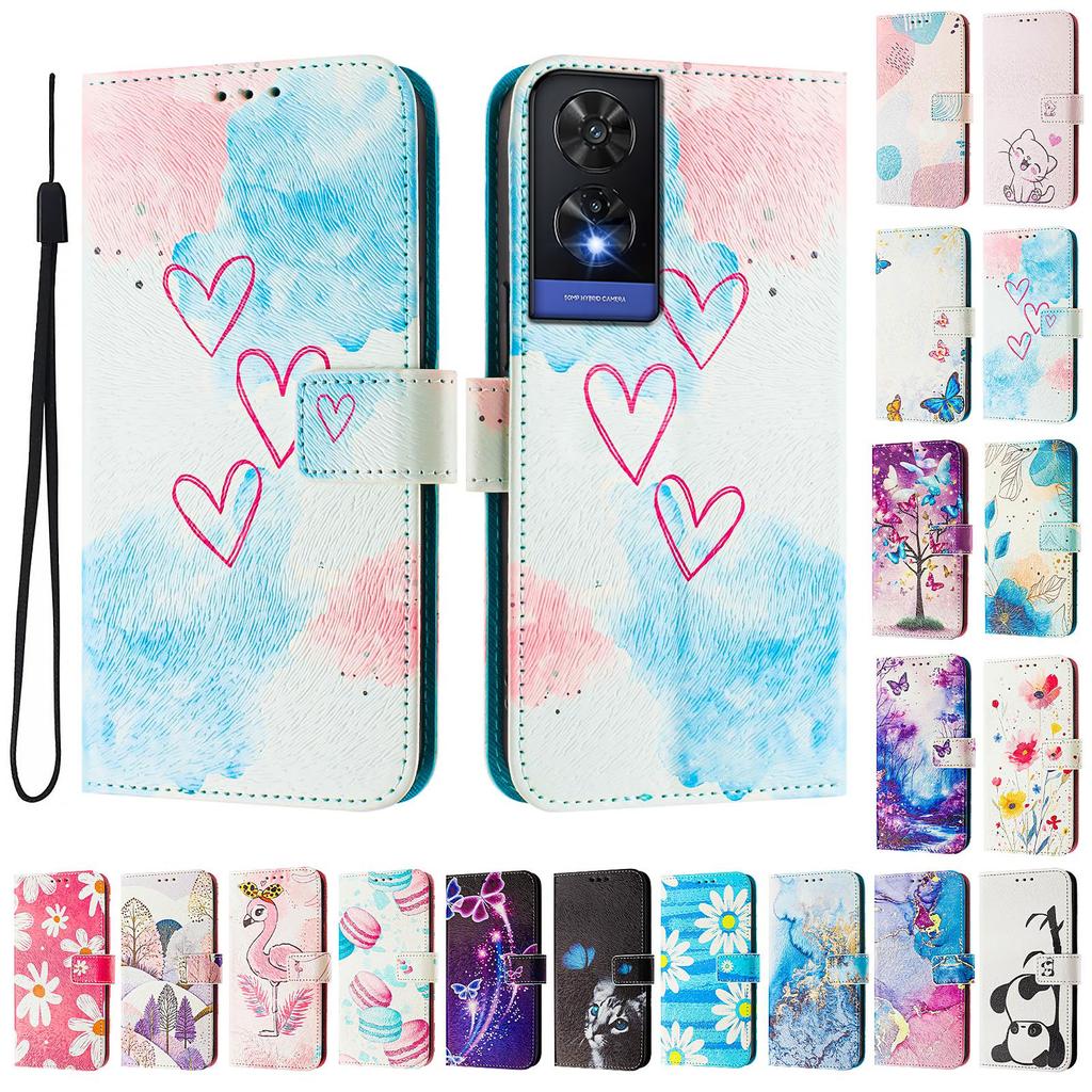 Роскошный кожаный чехол-кошелек Love в стиле книги из окрашенной кожи для TCL 305,306,403,501,TCL 30,30 Plus,30 XE 5G,201,20 R,40R,TCL 40 SE...