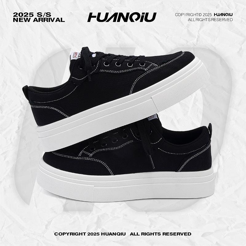 Глобальные кеды мужские ZHQ-HY2153 осенние с чистым ощущением хулиганские красивые мужские туфли универсальные на толстой подошве черные повседневные модные туфли