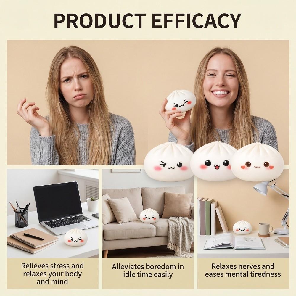 Soft Steamed Stuffed Bun Squishy Pinch Le Slow Resilience Squishy Toy  Relaxation Tool