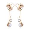 LOKUMI Earrings Made In Japan Preciosa Crystal Hypoallergenic Back Catch Front Back Bijou Pearl Bijou Earrings Elegant Swinging Popular Nickel Free