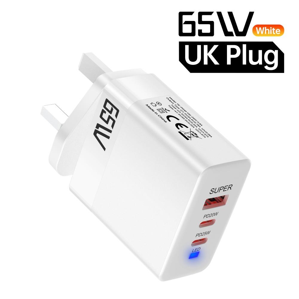 Всего 65 Вт USB C зарядное устройство супер быстрая зарядка Type C PD мобильный телефон настенный адаптер для iPhone 16 Pro Max Xiaomi Samsung S24