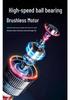 High-Speed USB Hanging Waist Fan with LED Night Light - Portable Clip-on Fan for Outdoor & Construction Use