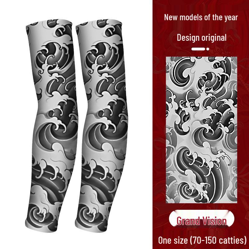 Мужские солнцезащитные рукава из ледяного шелка: Вождение, Велоспорт, Защита татуировок