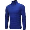 Men Casual High Neck Long Sleeve T-shirt Solid Color Slim Fit Pullover Undershirt Thermal Base Shirt