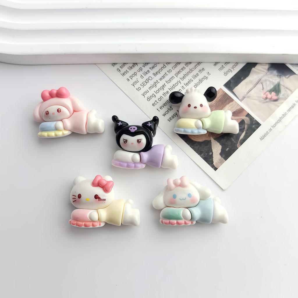 Cute Cartoon DIY Resin Ornaments: Sanrio Swimming Series Hair Clips, Phone Cases & Shoe Buckles
